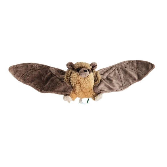 Wild Republic Bat 4.5" Plush Stuffed Animal 18" Wing Span Brown Toy Wild Life - Picture 2 of 8